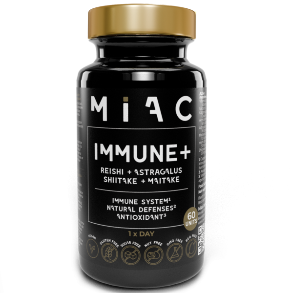 IMMUNE+ <a style="font-size:16px;"> Reishi+Astragalus+Shiitake+ <br> 60 Cápsulas  </a>
